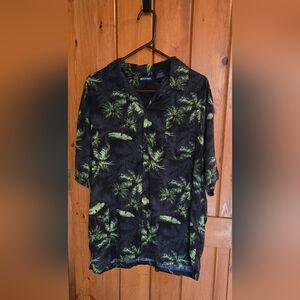 Puritan Black and Green Leaf Shirt